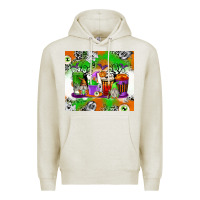 Oatmeal Heather Halloween Coffee Cups Premium Hoodie - texasbilliewilder