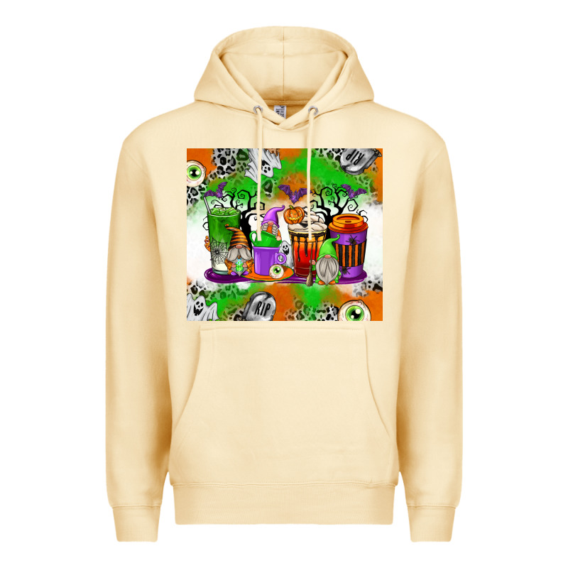 Halloween Coffee Cups Premium Hoodie by texasbilliewilder | Teevron