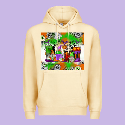 Halloween Coffee Cups Premium Hoodie Designed By Texasbilliewilder