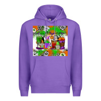 Purple Halloween Coffee Cups Premium Hoodie - texasbilliewilder