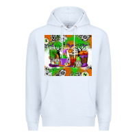 White Halloween Coffee Cups Premium Hoodie - texasbilliewilder