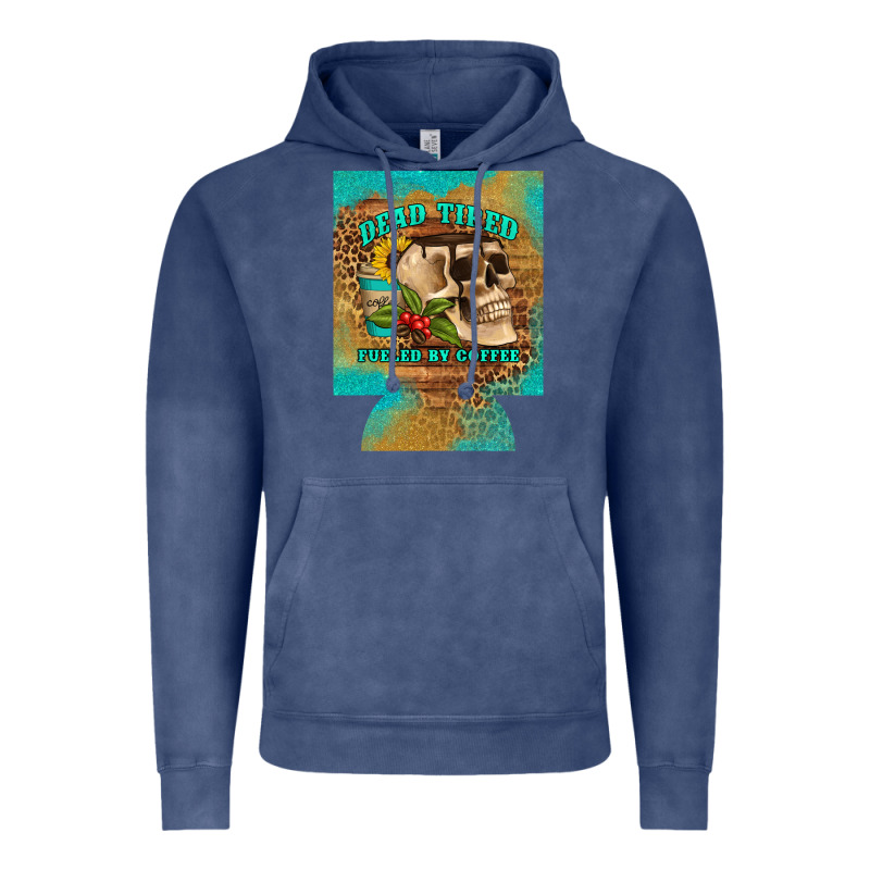 Dead Tired Fueled By Coffee 12 Oz Can Cooler (regular) Vintage Hoodie by Artiststas | Teevron