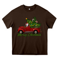 Chocolate Brown merry christmas baby sheep trees with truck Heavy Core Tee - RanaPortraitStore