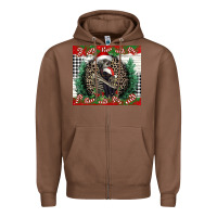 Chestnut Merry Christmas skeleton Zipper Hoodie - NancyCooperArtShop