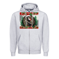 Heather Grey Merry Christmas skeleton Zipper Hoodie - NancyCooperArtShop