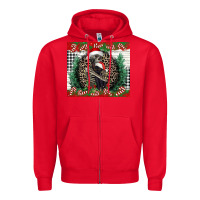 Red Merry Christmas skeleton Zipper Hoodie - NancyCooperArtShop