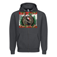 Smoke Merry Christmas skeleton Zipper Hoodie - NancyCooperArtShop