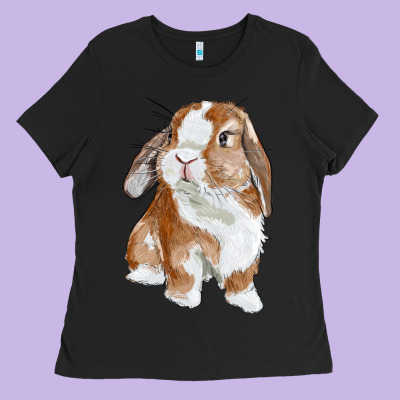 Cute Bunny Ladies Tee Designed By Ranaportraitstore