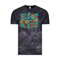 Cloud Black western gemstone cross sunflowers serape leopard glitter Vintage Tee - Artiststas