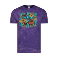 Cloud Purple western gemstone cross sunflowers serape leopard glitter Vintage Tee - Artiststas