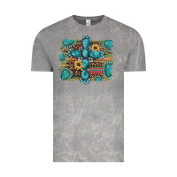 Cloud Rock western gemstone cross sunflowers serape leopard glitter Vintage Tee - Artiststas