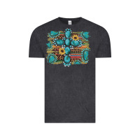 Vintage Black western gemstone cross sunflowers serape leopard glitter Vintage Tee - Artiststas