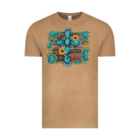 Vintage Camel western gemstone cross sunflowers serape leopard glitter Vintage Tee - Artiststas