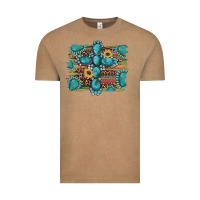 Vintage Coffee western gemstone cross sunflowers serape leopard glitter Vintage Tee - Artiststas