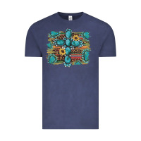 Vintage Denim western gemstone cross sunflowers serape leopard glitter Vintage Tee - Artiststas