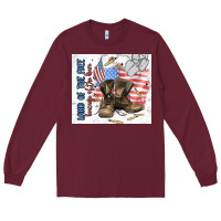Burgundy land of the free Long Sleeve Tee - MaliasSmallBusiness