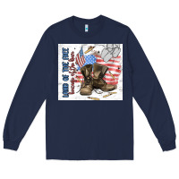 Navy land of the free Long Sleeve Tee - MaliasSmallBusiness