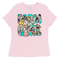 Bubblegum Pink farm girl Ladies Tee - Zillion Design Studio