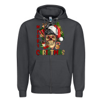 Smoke Merry Christmas skeleton messy bun Zipper Hoodie - NancyCooperArtShop
