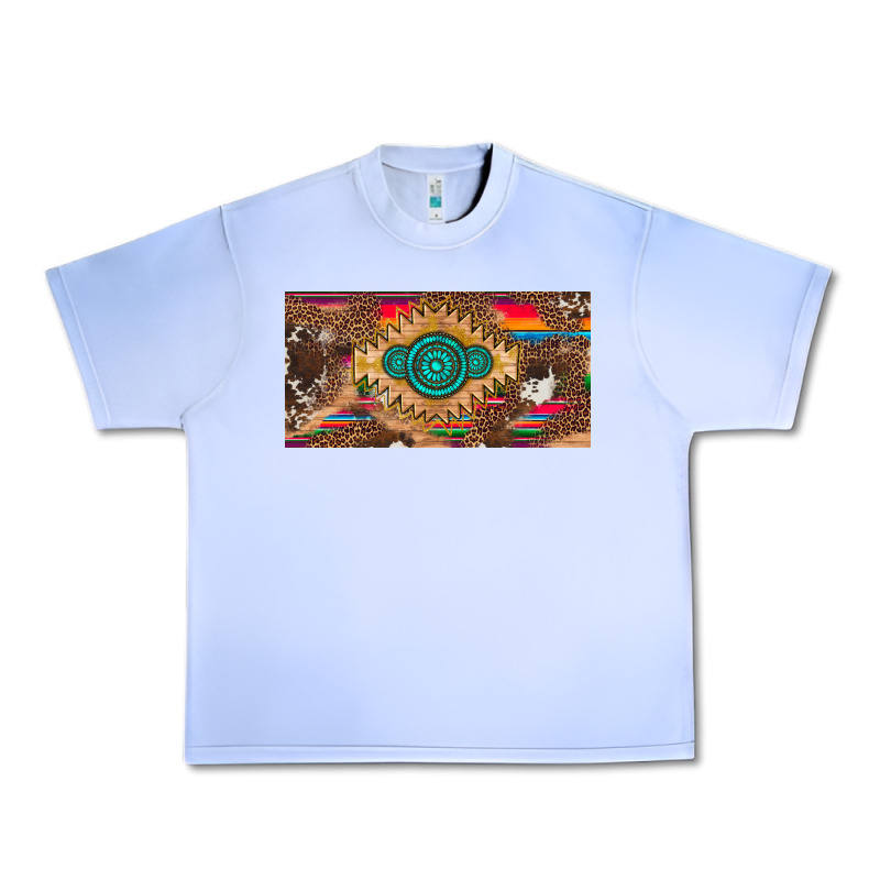 Western Gemstone And Leopard With Serape Licanse Plate Urban Heavy Tee by Artiststas | Teevron