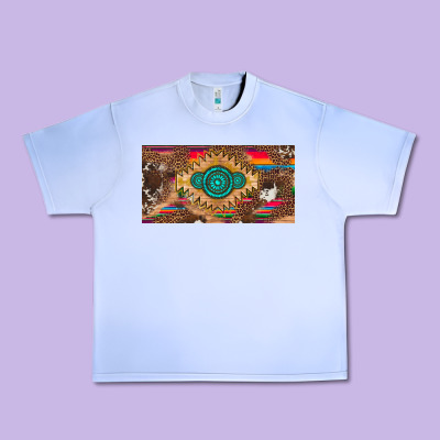Western Gemstone And Leopard With Serape Licanse Plate Urban Heavy Tee Designed By Artiststas