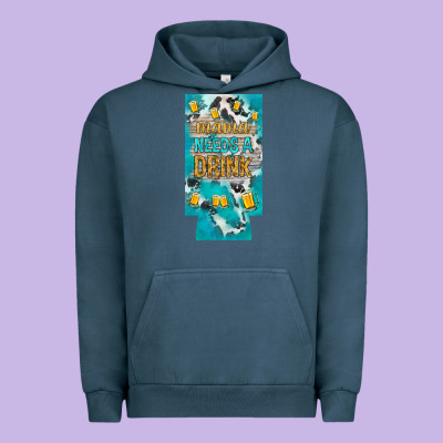 Mama Needs A Drink Slim Can Cooler Mother's Day Urban Hoodie Designed By Howdyjamesfarm
