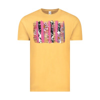 Vintage Mustard v.d cow and lotus brushstrock Vintage Tee - AdoDesignShop