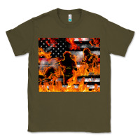 Army Green firefighter thin red lin Classic Tee - LillyAllenDesigns