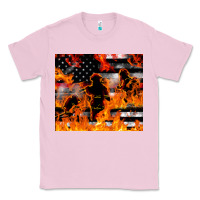 Bubblegum Pink firefighter thin red lin Classic Tee - LillyAllenDesigns