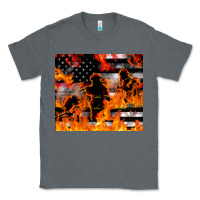 Charcoal Heather firefighter thin red lin Classic Tee - LillyAllenDesigns