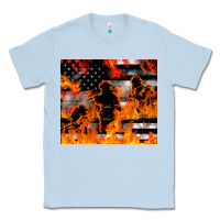 Dusty Blue firefighter thin red lin Classic Tee - LillyAllenDesigns