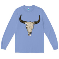 Colony Blue cow skul Long Sleeve Tee - MaliasSmallBusiness