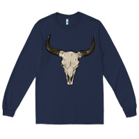 Navy cow skul Long Sleeve Tee - MaliasSmallBusiness