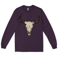 Plum cow skul Long Sleeve Tee - MaliasSmallBusiness
