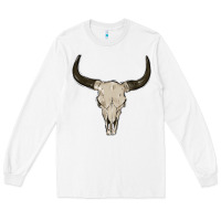 White cow skul Long Sleeve Tee - MaliasSmallBusiness