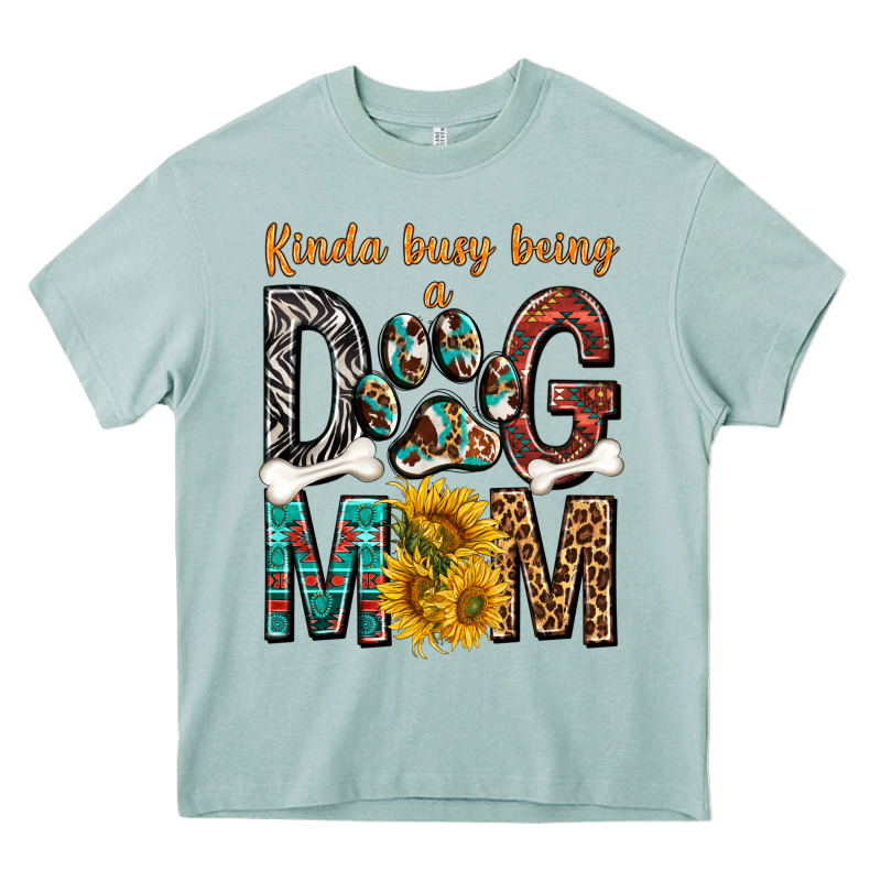 Kinda Busy Being A Dog Mom Heavy Core Tee by texasbilliewilder | Teevron