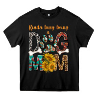 Black kinda busy being a dog mom Heavy Core Tee - texasbilliewilder