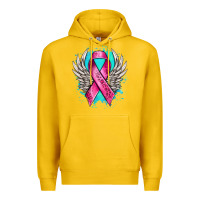 Lemon cancer ribbon with angel wings Premium Hoodie - NancyCooperArtShop