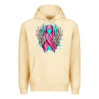 Pina Colada cancer ribbon with angel wings Premium Hoodie - NancyCooperArtShop