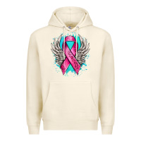 Tofu cancer ribbon with angel wings Premium Hoodie - NancyCooperArtShop