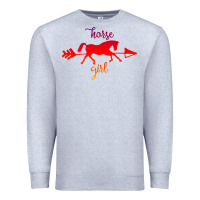 Heather Grey Horse Girl Premium Sweatshirt - Bettercallsaul