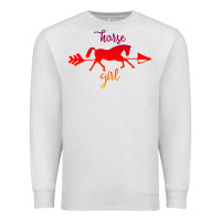 Oatmeal Heather Horse Girl Premium Sweatshirt - Bettercallsaul