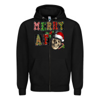 Black Merry af skeleton messy bun Zipper Hoodie - NancyCooperArtShop