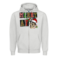 Dove Grey Merry af skeleton messy bun Zipper Hoodie - NancyCooperArtShop