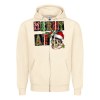 Sandshell Merry af skeleton messy bun Zipper Hoodie - NancyCooperArtShop