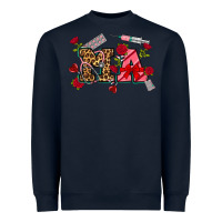 Navy valentines day ma Heavyweight Sweatshirt - NancyCooperArtShop