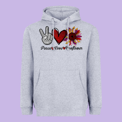 Peace Love Sunflower Heavyweight Hoodie Designed By Bettercallsaul
