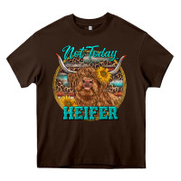 Chocolate Brown Highland Heifer Western Heavy Core Tee - RanaPortraitStore