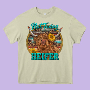 Highland Heifer Western Heavy Core Tee Designed By Ranaportraitstore