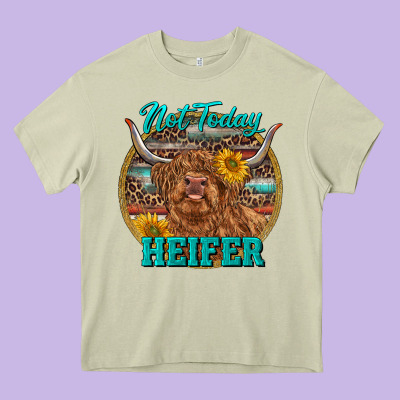 Highland Heifer Western Heavy Core Tee Designed By Ranaportraitstore